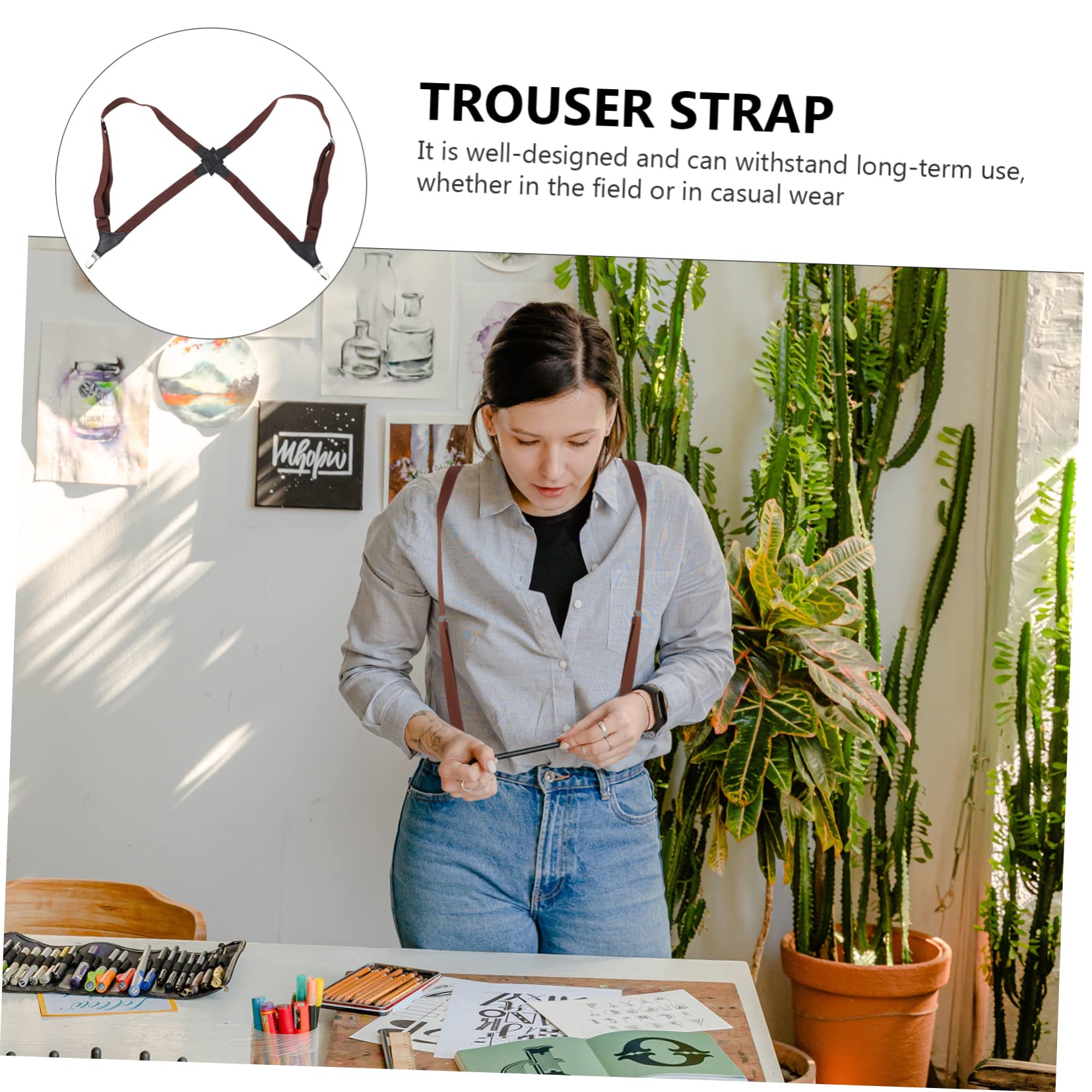 CALLARON Lot De 3 Bretelles Élastiques À Clipser Pour Pantalons Pratiques Et Décoratives Pour Hommes Et Femmes