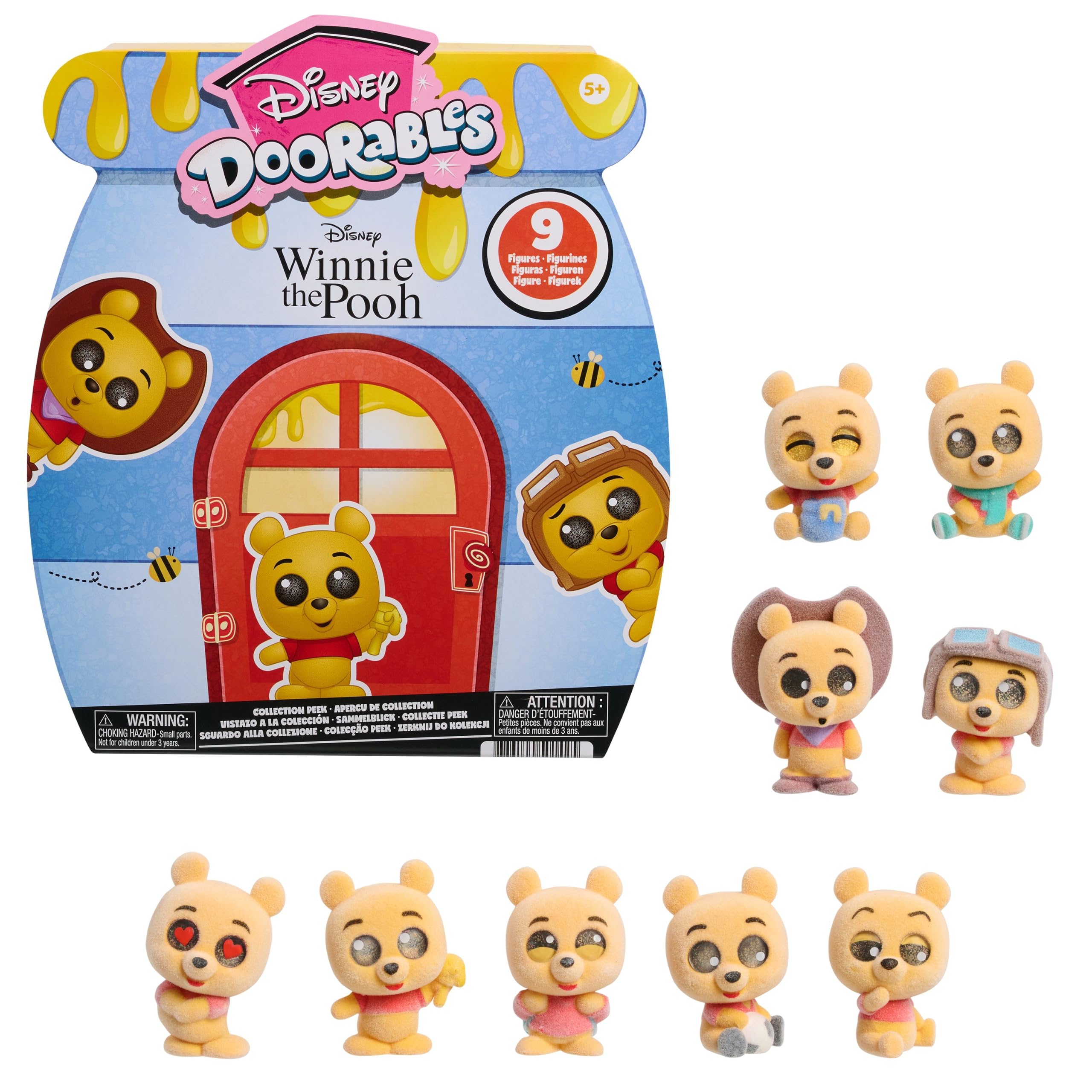 Disney Doorables Winnie the Pooh Collector Peek, 9 personaggi collezionabili esclusivi, mini figure giocattolo da 4 cm