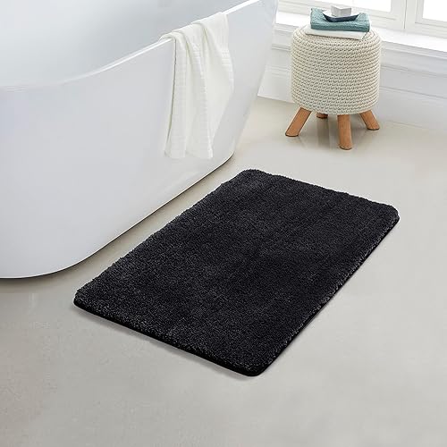 YHF - Alfombras de baño de 17 x 24 pulgadas, extra gruesas y suaves, de microfibra peluda, lavables a máquina, alfombras de baño absorbentes, tapete