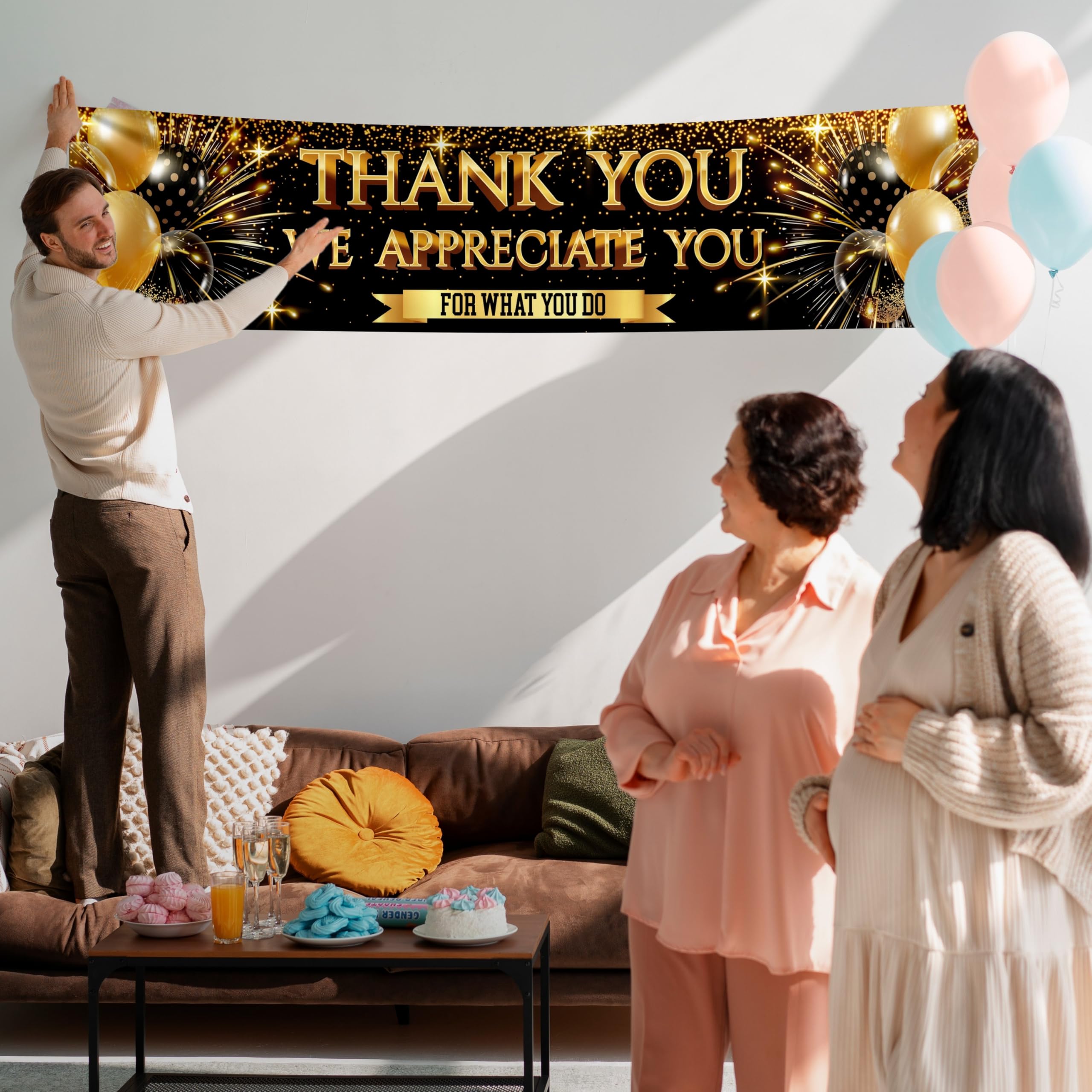 Thank You Banner, We Appreciate You Banner 180 x 40cm, Appretiation Decorations for Employee of the Year Coworker, Staff - Image 4