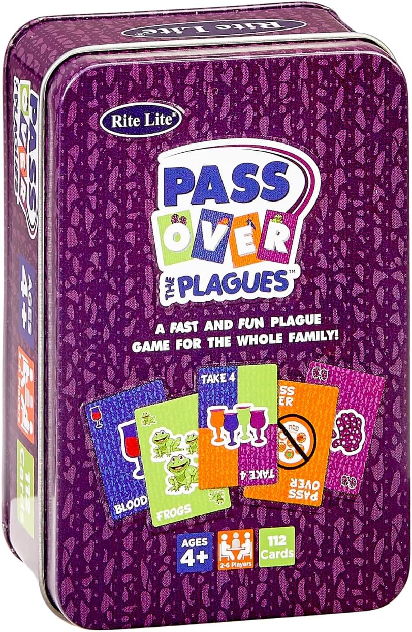 Pass Over The Plagues Game by Rite Lite Passover Gifts Jewish Pesach Seder Holiday Party Favors Fun Card Game in Collectible Tin for Family Game Night Hours of Fun All Seder Long! 2-6 Players