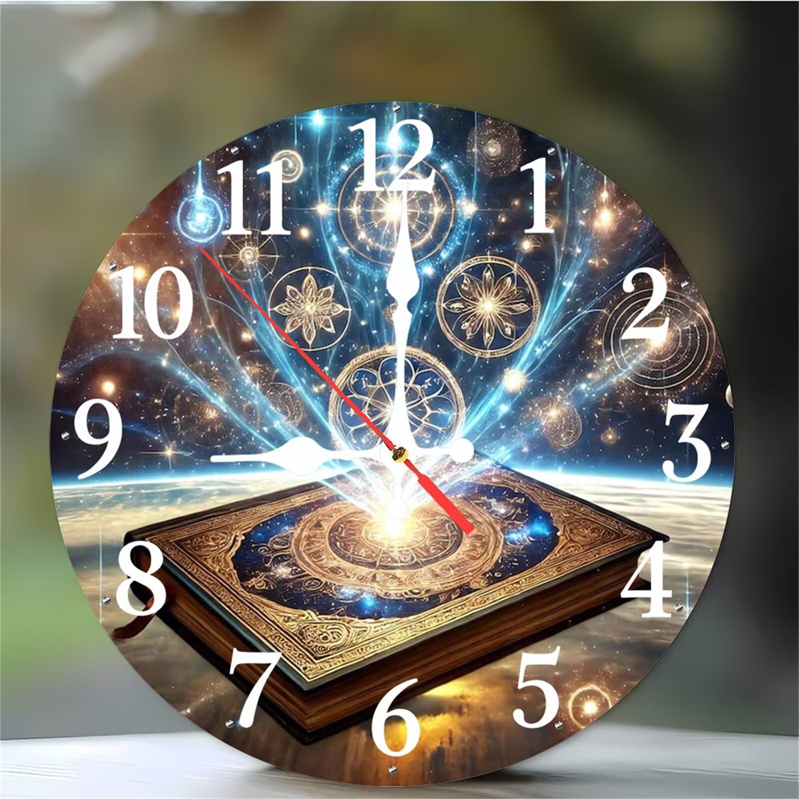 Horloge murale magique 12 pouces : pendule à quartz silencieuse pour cuisine et salon