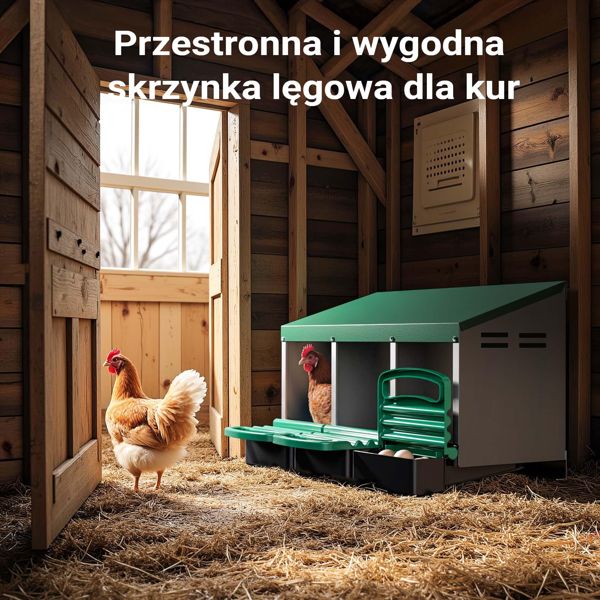 Fudajo Gniazdo dla kur niosek z szufladą, 81 x 52 x 48 cm potrójne, do montażu na ścianie lub wolnostojące, z otworami do cyrkulacji powietrza