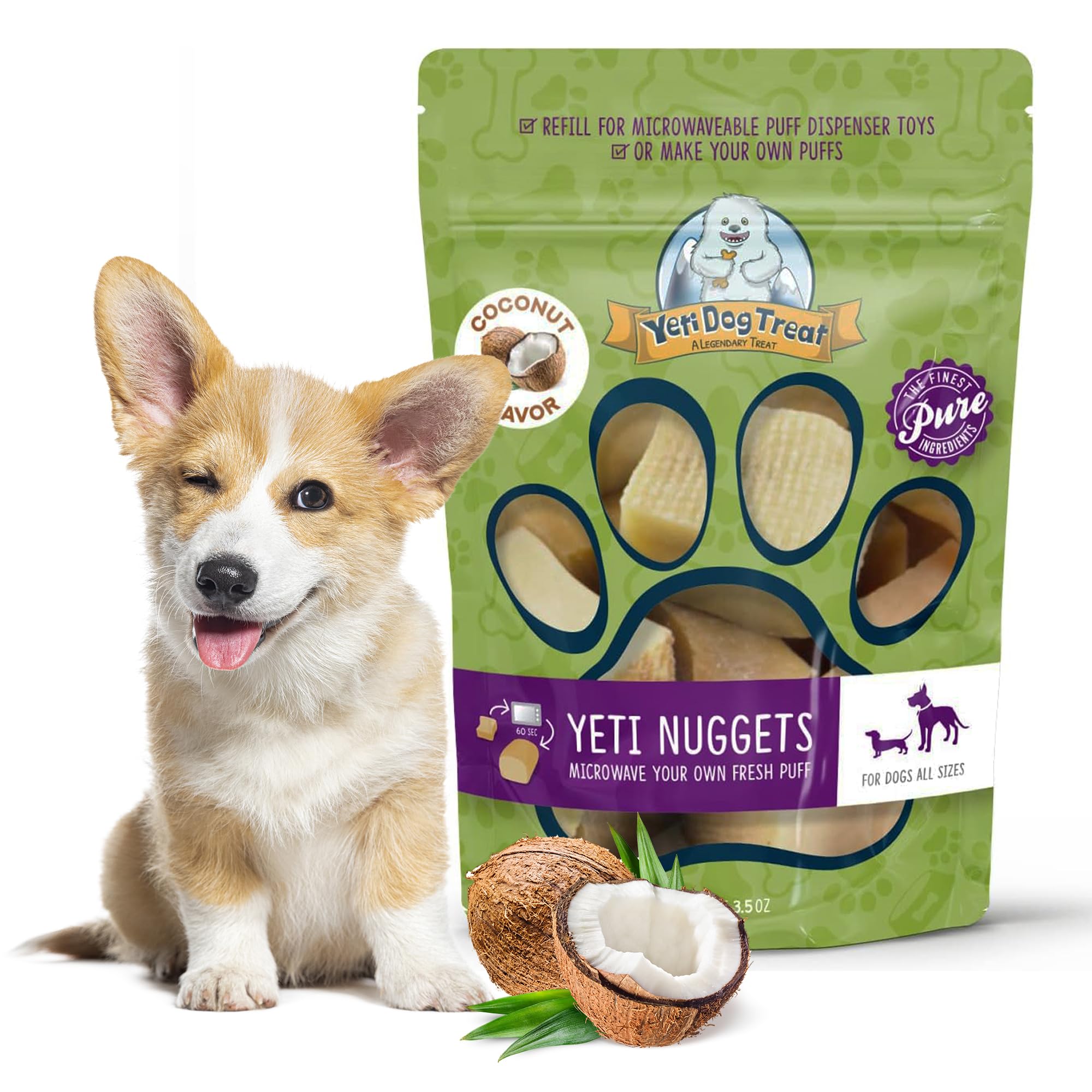 Yeti Refill Nuggets for Puff and Play Dog Toys - Natural Himalayan Yak Cheese Treats Healthy Dog Chews
