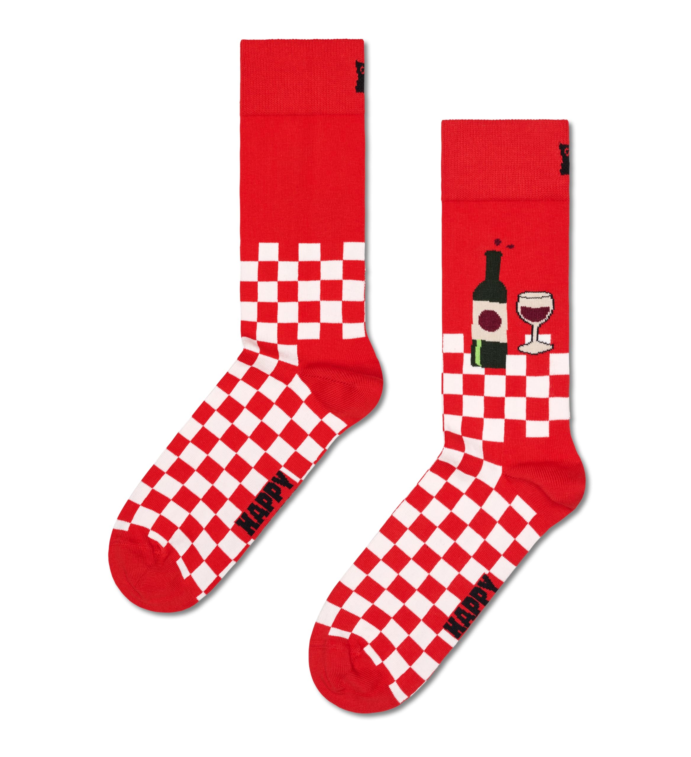 Happy Socks Zestaw 2 Skarpetek - Skarpetki o Tematyce Wina dla Miłośników Wina - Zabawne Pudełko Prezentowe na Boże Narodzenie i Urodziny