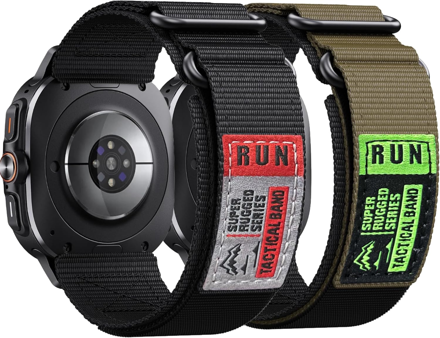 Rugged Nylon for Galaxy Watch 7 Ultra Bands 47mm, Adjustable Nylon Strap for Samsung Watch Ultra Band with Double Loop Buckle Compatible with Galaxy Ultra Watch Band for Men/Women