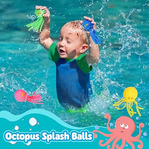Miniatura 2 de 4 bolas de agua de pulpo, juguete sensorial para el alivio del estrés flotante, piscina, playa, tina, juguete reutilizable, bolas de agua para