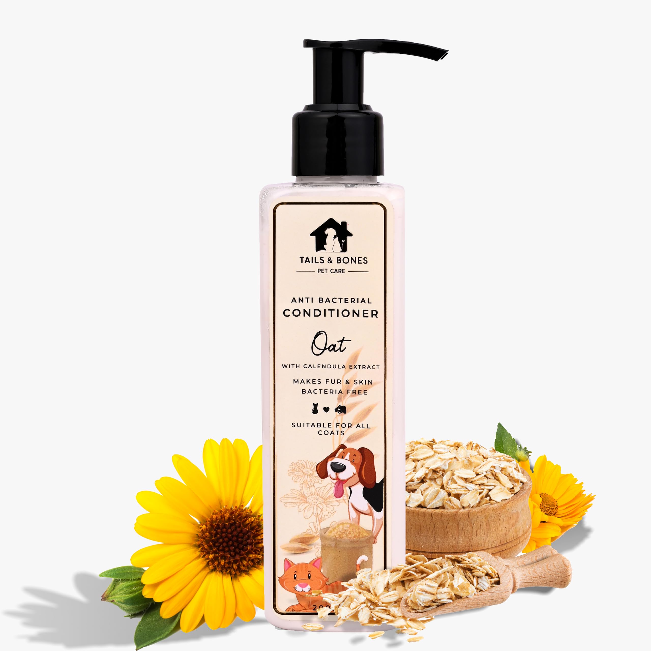 TAILS & BONES Conditioner For Pets|Calendula & Oat Extract Conditioner For Dogs & Cats (200 Milliliter) (B0CVXMQ6Q3) Amazon Price History, Amazon Price Tracker