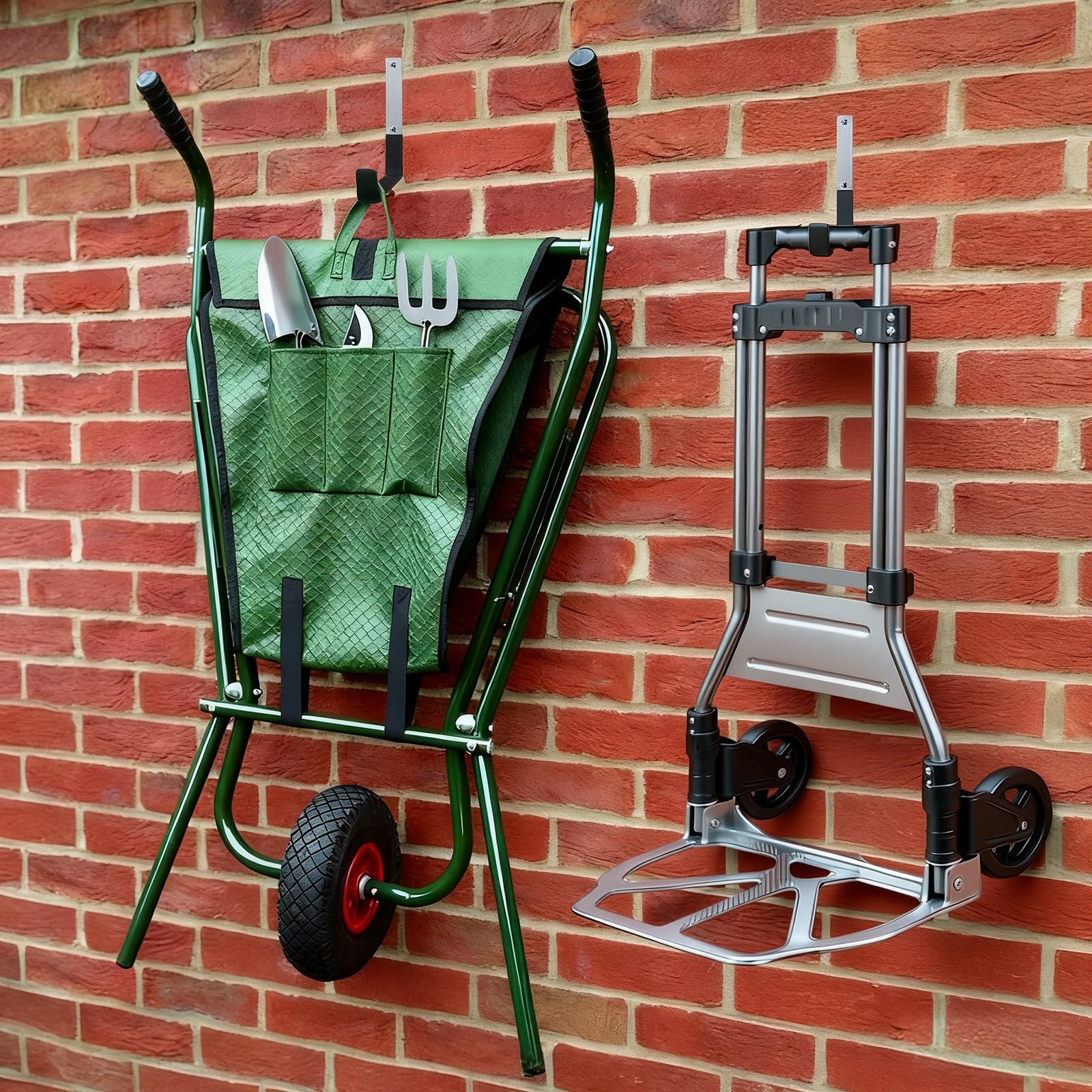 4 ganchos de garaje resistentes, de acero inoxidable, para montaje en pared, organizador de herramientas para manguera de jardín, escalera, bicicleta