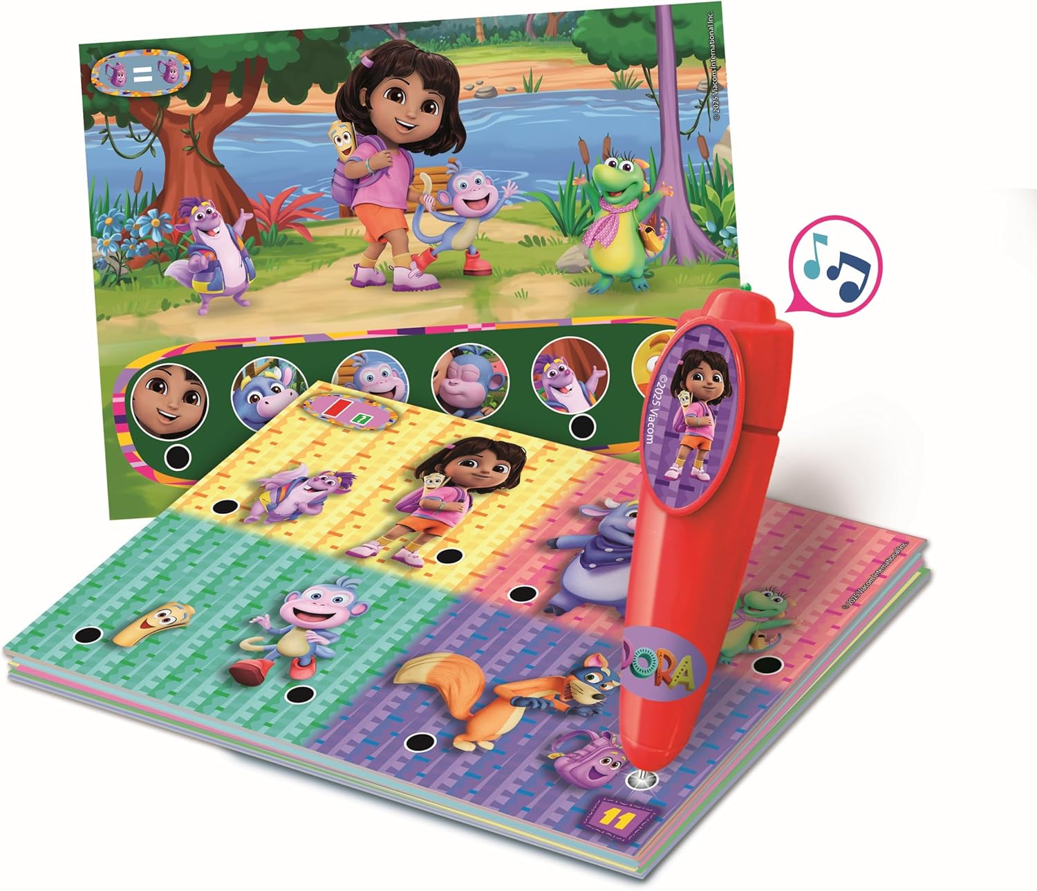 Clementoni Quizzy Dora The Explorer - Interactive Learning Game with Electronic Pen, Over 200 Quizzes for Preschoolers from 3 Years