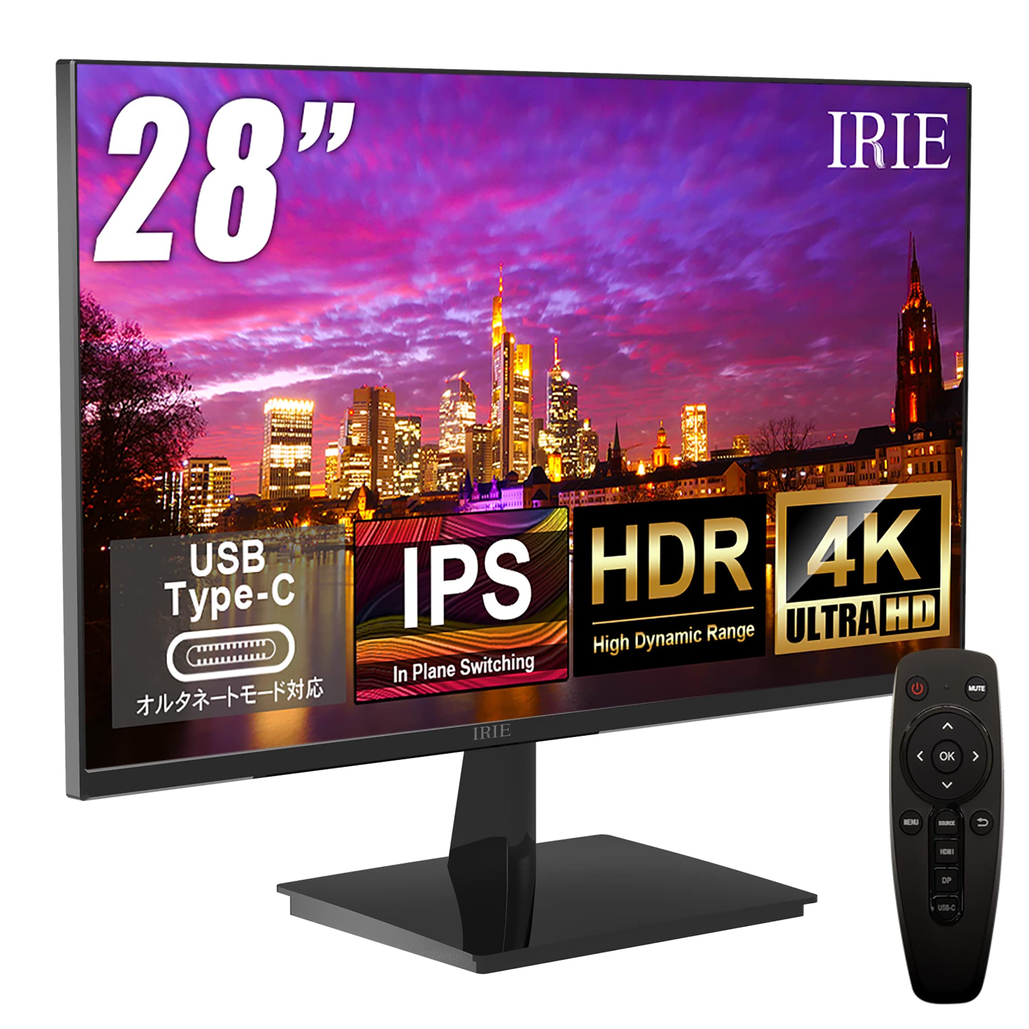 ディスプレイ・モニター 4K 28インチモニター FFF-LD28P1 リモコン付