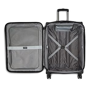 Samsonite Ascella 3.0 Softside Expandable Luggage with Spinners, Black, 2PC SET (Carry-on/Medium)