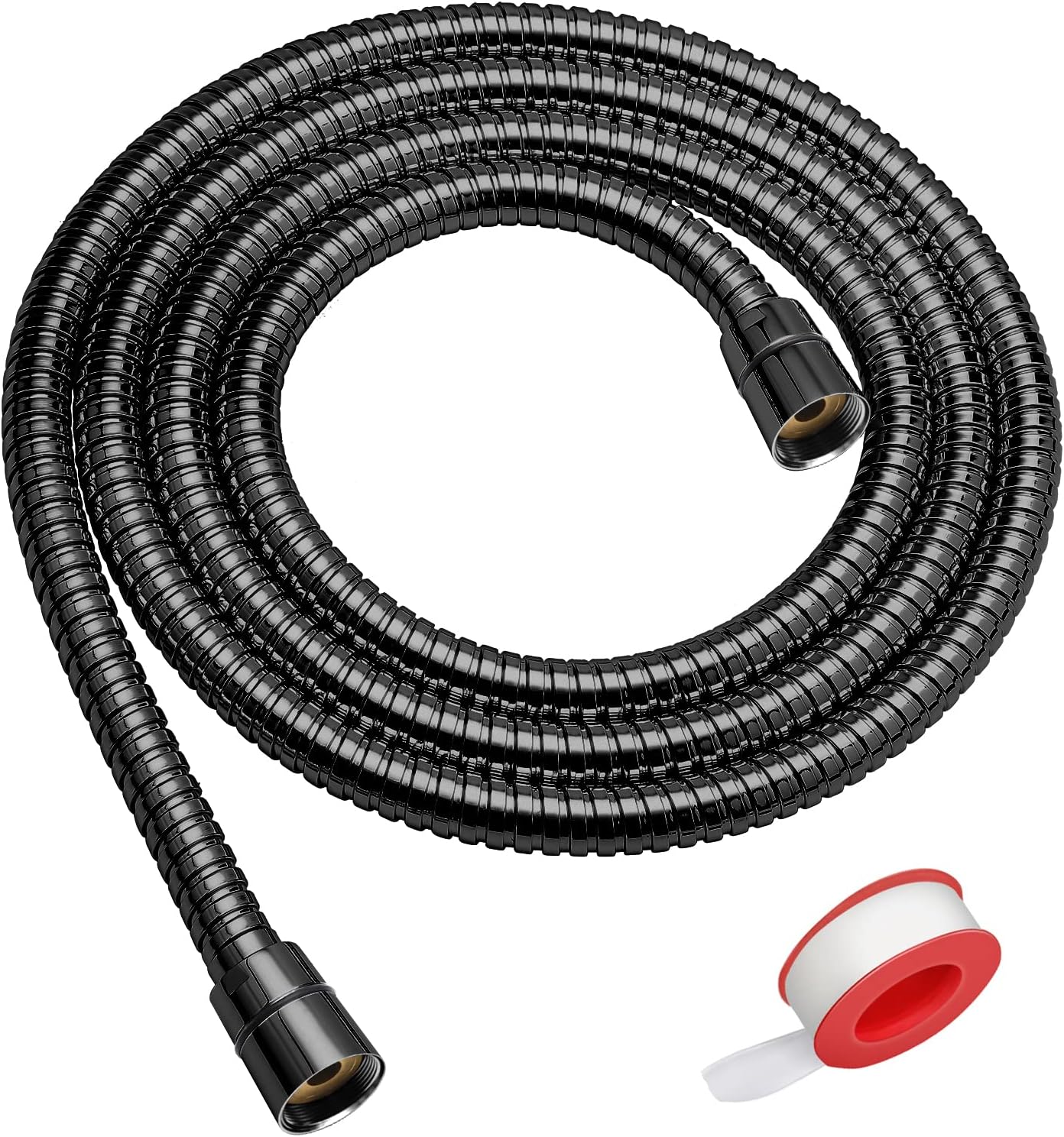 Blissland Shower Hose Extra Long 79 Inches Handheld Shower Head Hose with Brass Insert and Nut - Durable and Flexible(Matte Black)