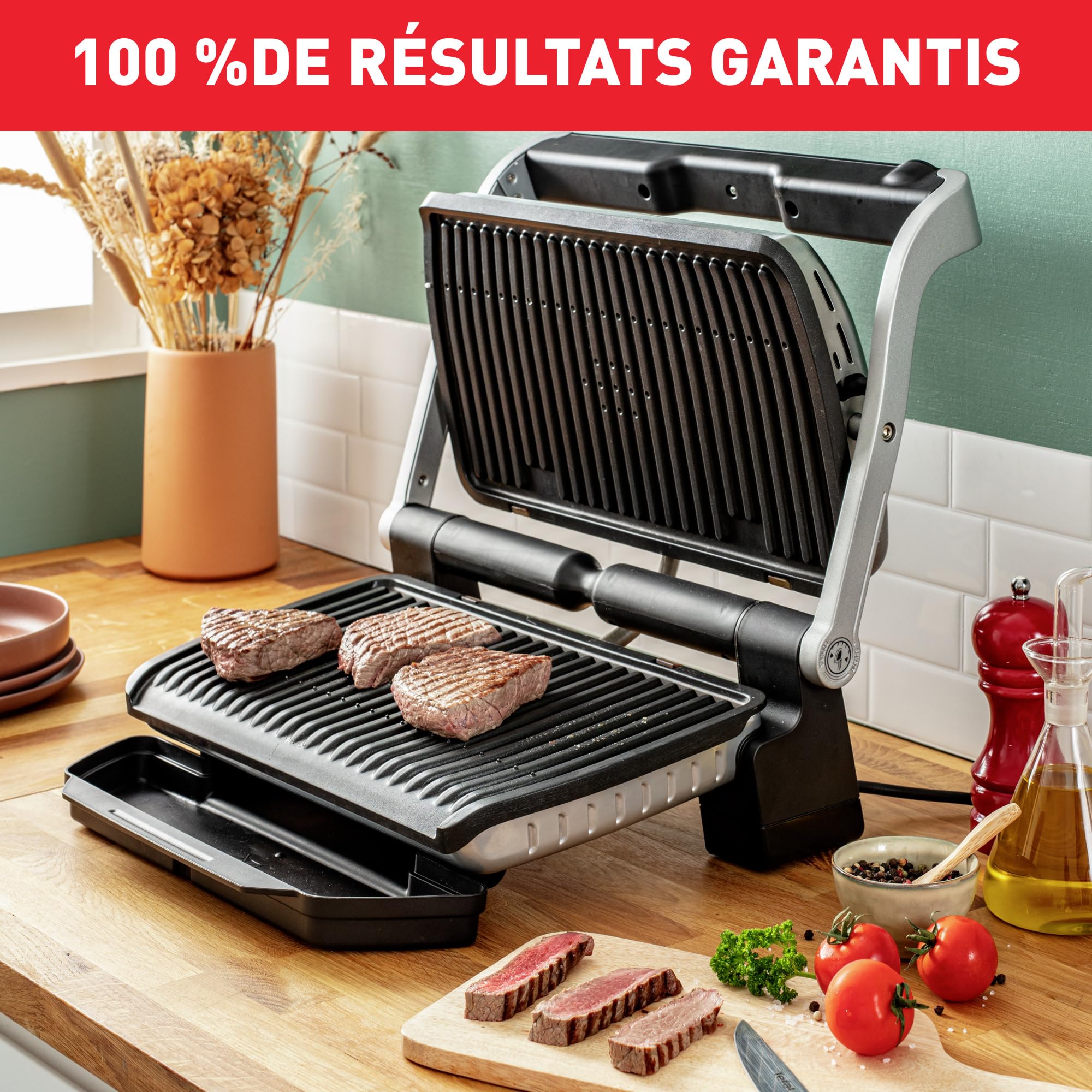 Tefal Optigrill+ XL, Grill intelligent, 9 programmes, Mode manuel, XL jusqu’à 8 personnes, GC722D16