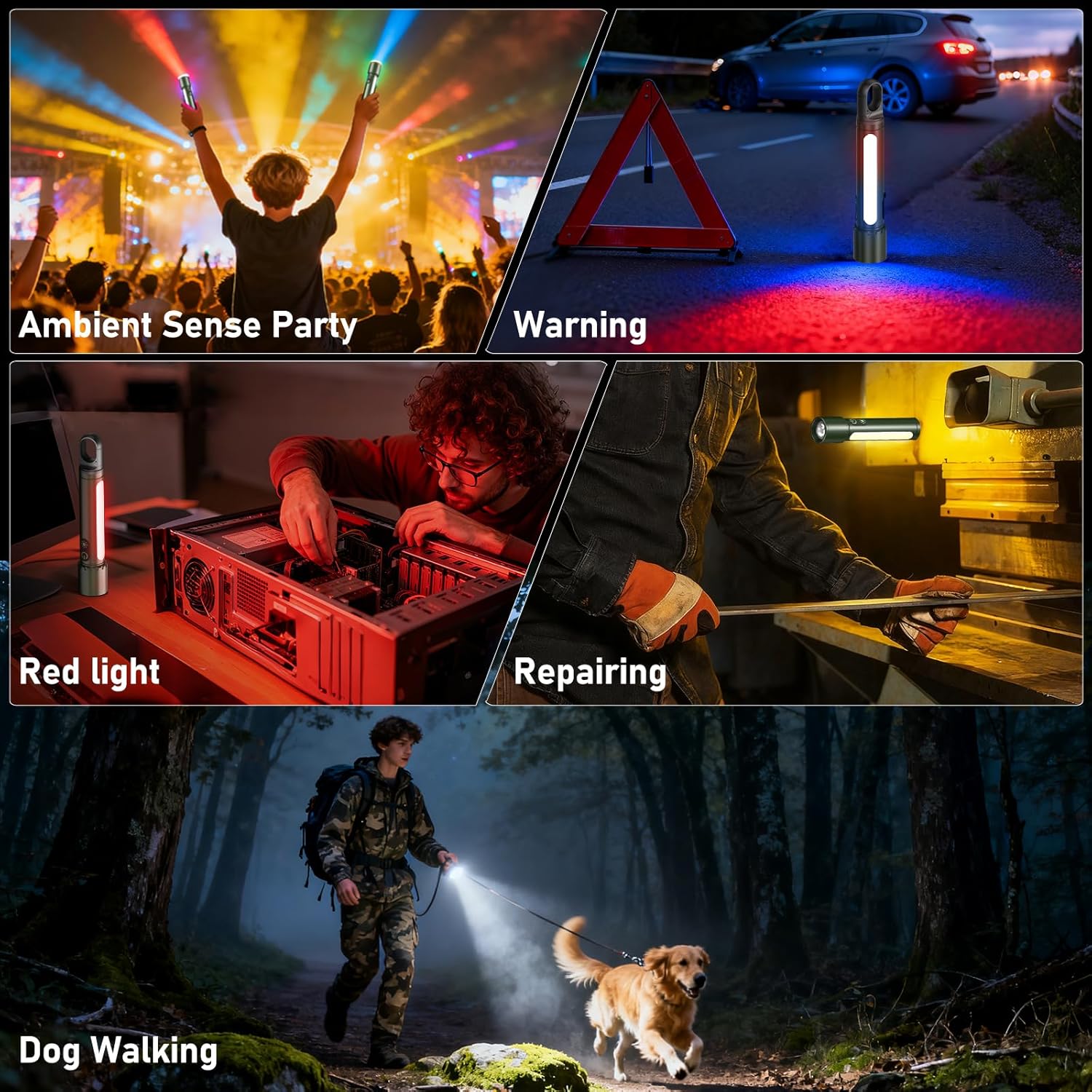 Magnetic Flashlight Rechargeable,2000LM 5000mAh Flashlights High Lumens with 18 Modes,Waterproof, Adjustable,Powerful Flash Light,Multi-Flashlights for Home,Car,Hiking,Camping (1, Silver)