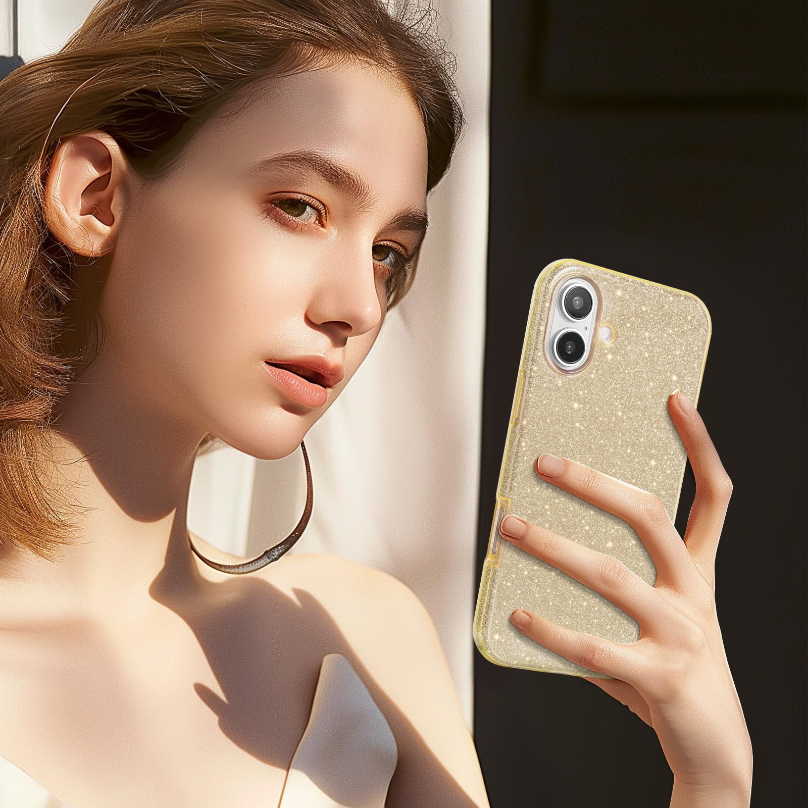 Glitzer-Handyhülle Für IPhone 16 Plus – Stylisch & Stoßfest In Blau