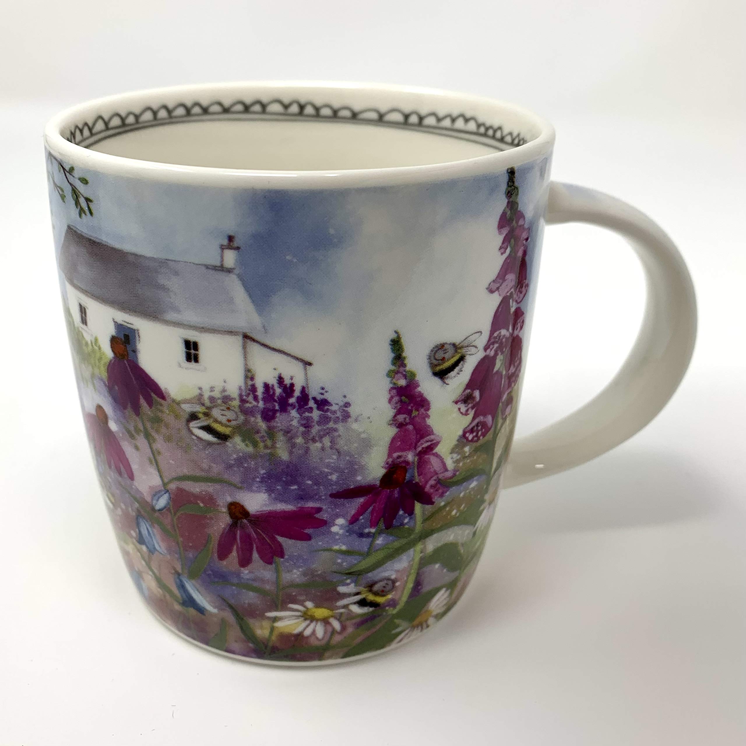 Alex ClarkBee Garden Mug- Wildflowers - Country Cottage - Original Artwork - Cup for Bee Lovers - Gift Ideas - Perfect for Coffee & Tea - Vegan Friendly - Designed in The UK...