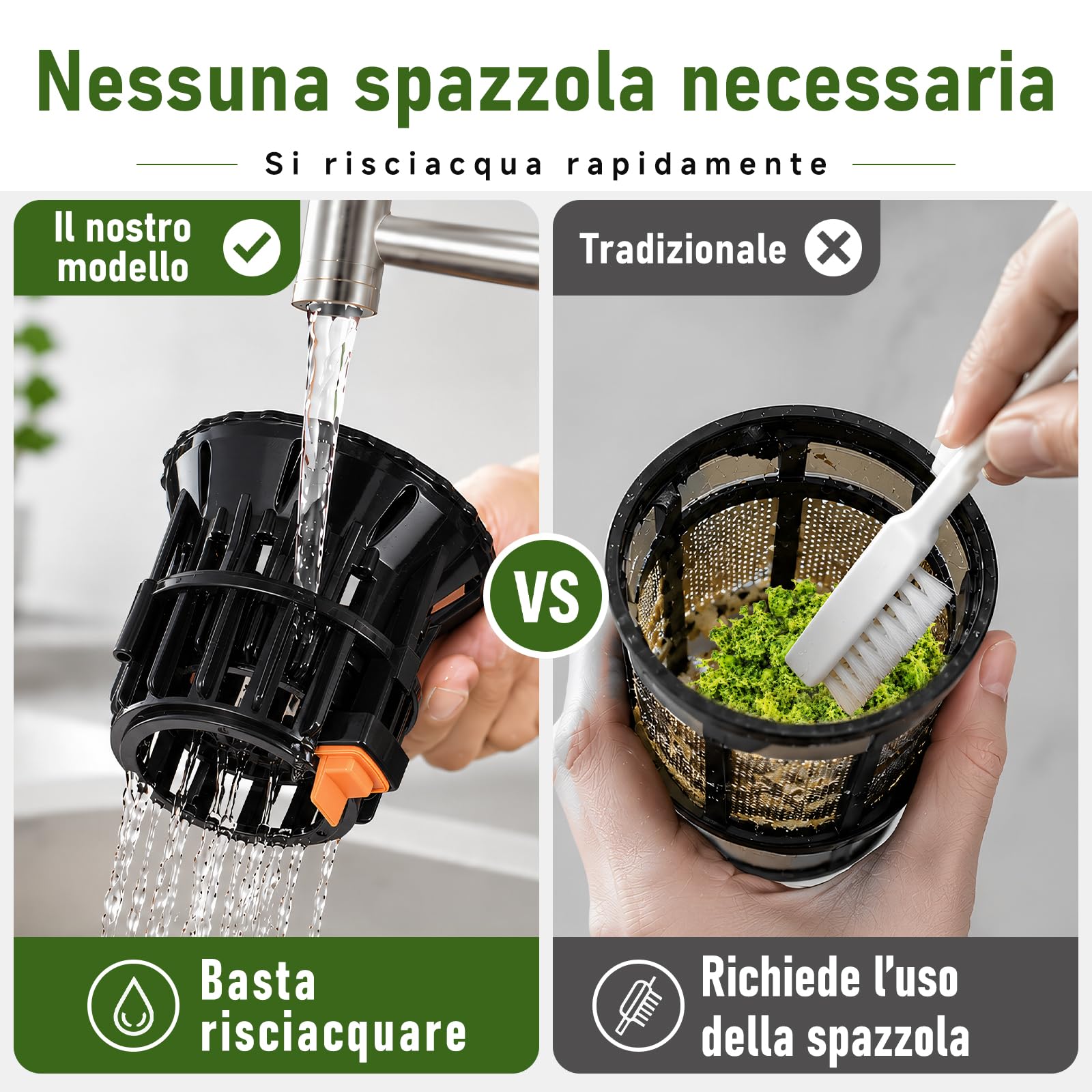 AAOBOSI Extractor de Zumos Prensado en Frío, Slow Juicer con Boca XL 165 mm | para Frutas y Verduras Enteras, Capacidad de 2,5L, 2 Filtros (Zumo, Sorbete y Leche Vegetal), Fácil de Limpiar, Silencioso