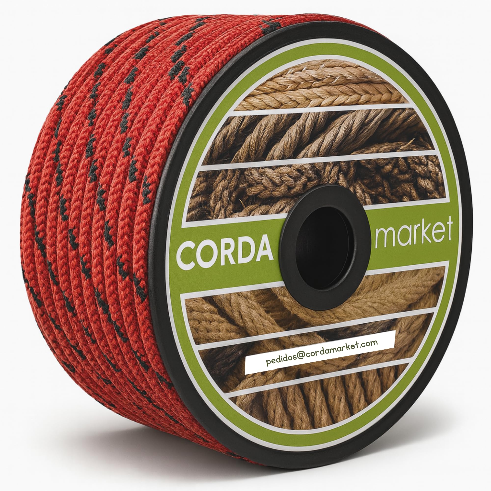 Cordamarket 10mm, Corda drizza Adulti Unisex, Rosso, 25mts