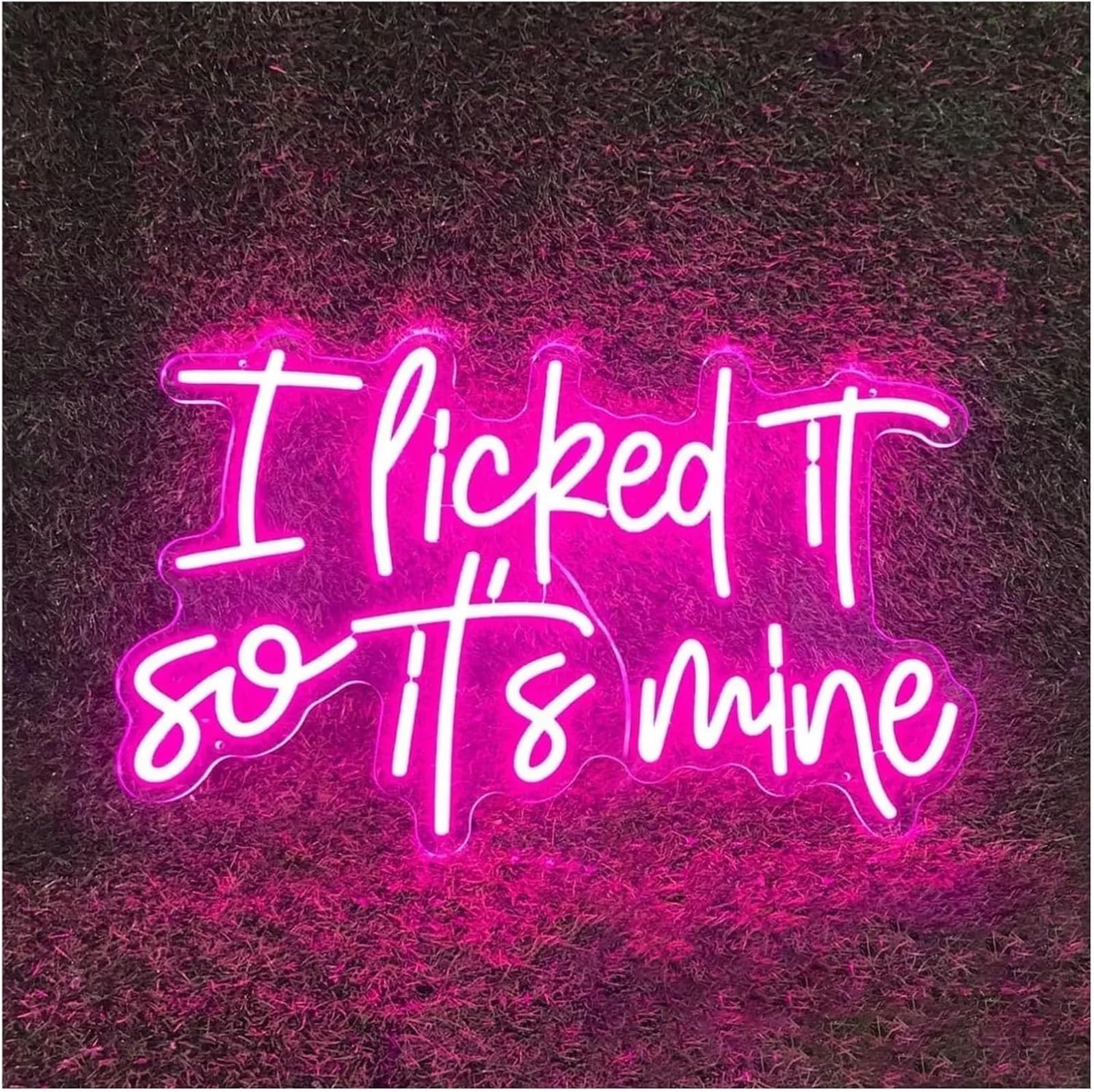 Wexxaii neon Light Sign I Licked It So It's Mine for neon Sign Letters LED Light for Bar Club Wedding Birthday(Pink)