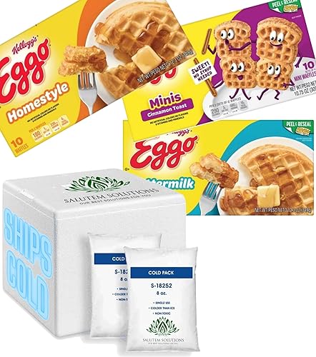 Salutem Vita - Gofres originales Eggo Homestyle Original, 12.3 onzas, 10 unidades, gofres de suero de mantequilla de Eggo, 12.3 onzas, 10 unidades,