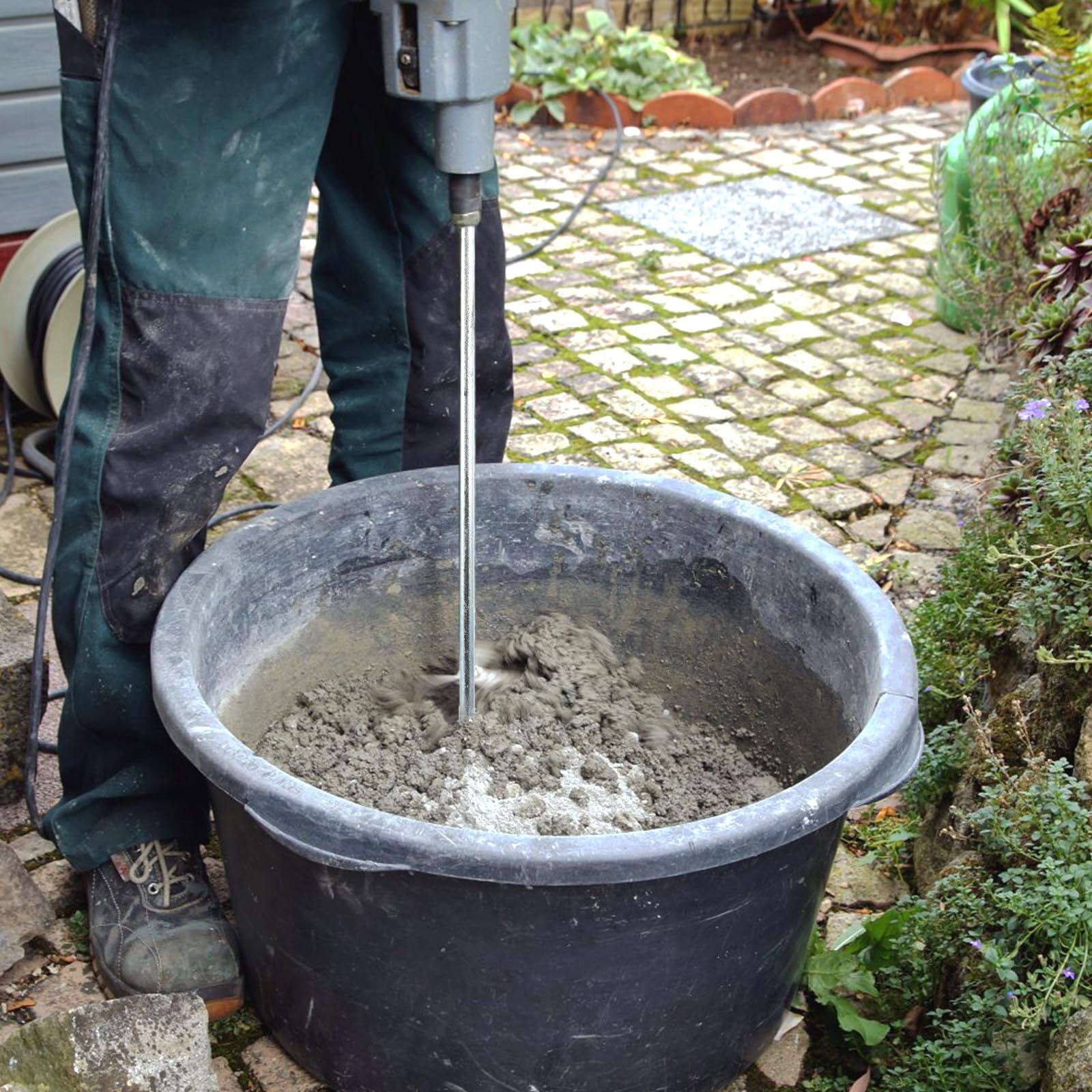 Farbmischer Rührstab für Bohrmaschine aus 45 Stahl Silber 1 Stück
