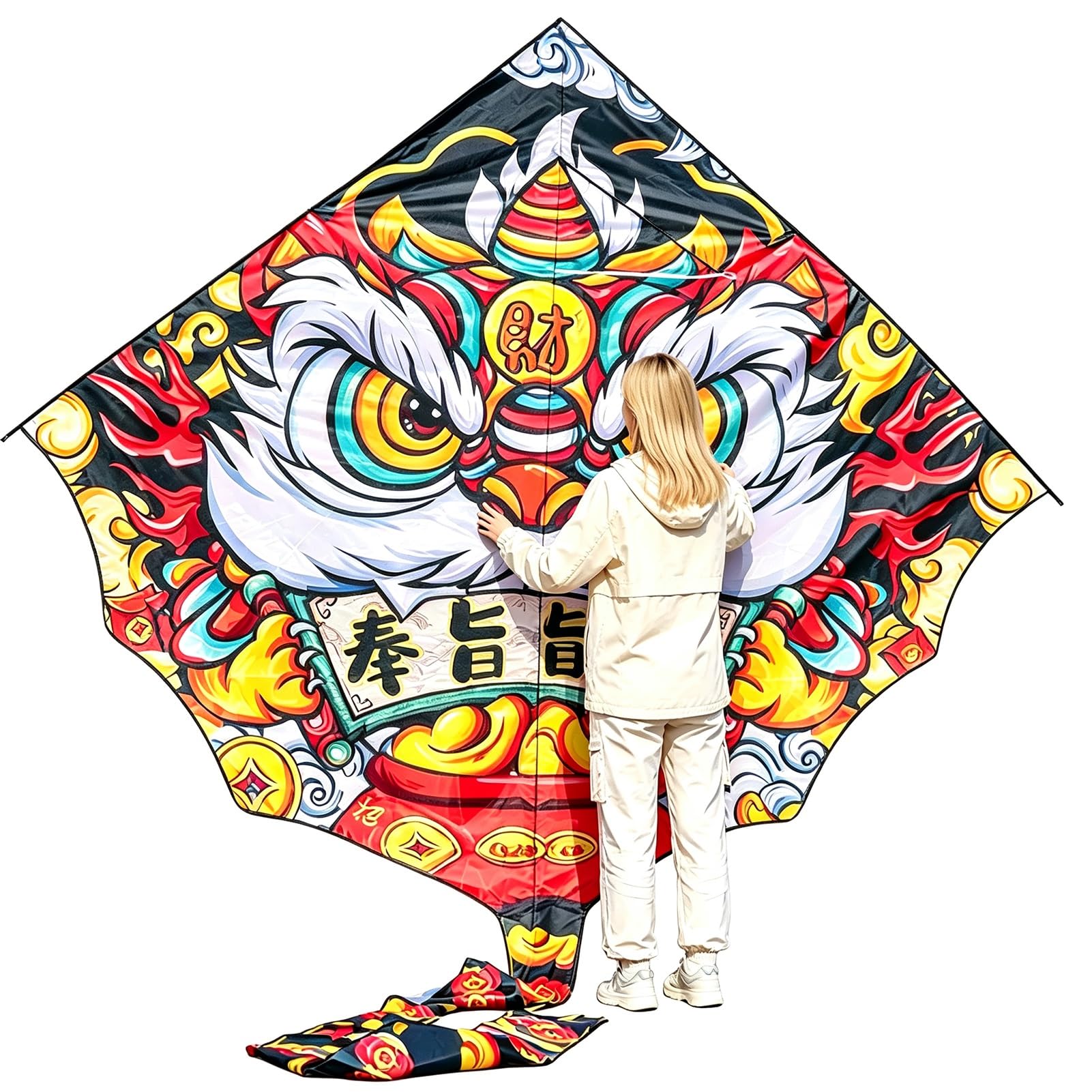 Grand Cerf-Volant Lion De Style Chinois pour Adultes, Vol en Plein Air