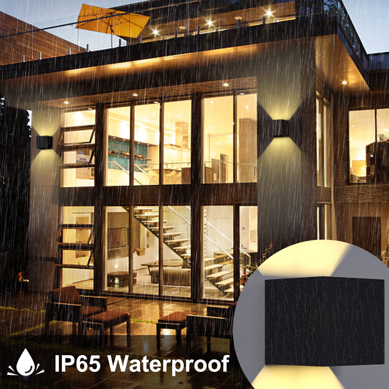 2 Pezzi 7W Applique da Parete Esterno Interni LED Lampada, IP65 Lmpermeabili con Lampadina Sostituibile G9 LED, Bianco Caldo 3000K, Angolo del Fascio Regolabile Applique, Guscio Nero