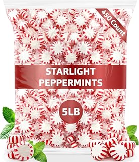SUGADELIC Bulk Starlight Peppermints: 5 lb Bag of 450 Individually Wrapped Hard Candies for Parties & Holidays