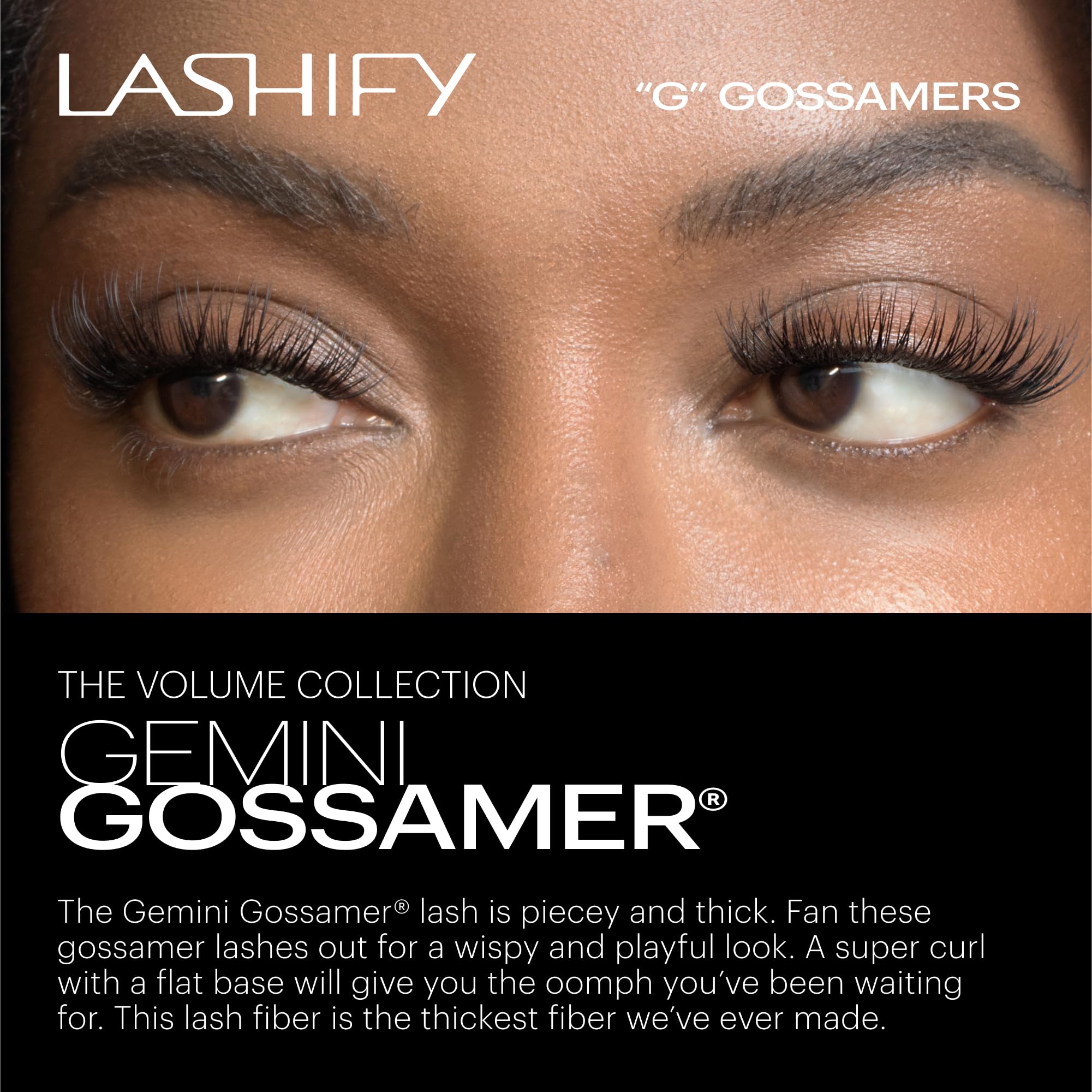 Lashify Gemini 12mm Gossamer Lashes in Black, Easy DIY False Lashes for a Voluminous, Wispy and Playful Look