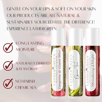 Bubblegum Bliss Natural Lip Balm, Moisturizing Lip Care Stick with Shea Butter & Vitamin E, Plant-Based, Tint-Free Lip Balm, Suitable for All Ages, Pack of 3
