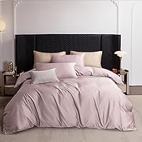 Vista 21 de MooMee Queen Duvet Cover Set, 100% Extra Long Staple Cotton 600 Thread Count Sateen Silky Soft Breathable Durable Luxury Hotel Quality Bedding Set