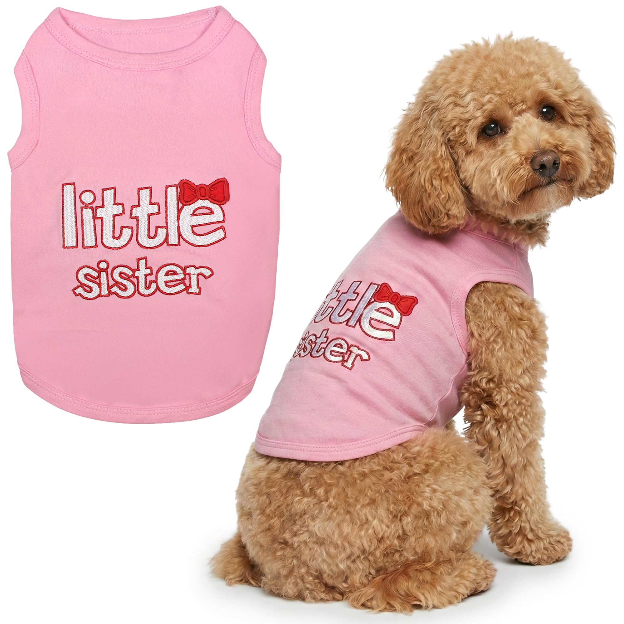 Parisian Pet Dog Shirt - 100% Cotton Shirts for Large Dogs - Pink Sleeveless Girl Pet Clothes - Lightweight and Breathable Puppy Clothes - Stretchy
