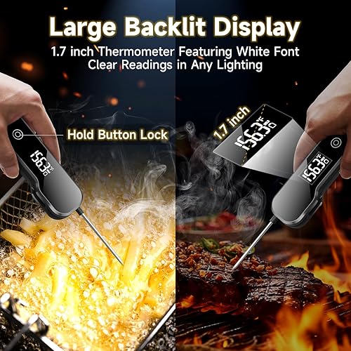 Miniatura 4 de Termómetro de lectura instantánea, termómetro impermeable para alimentos de cocina