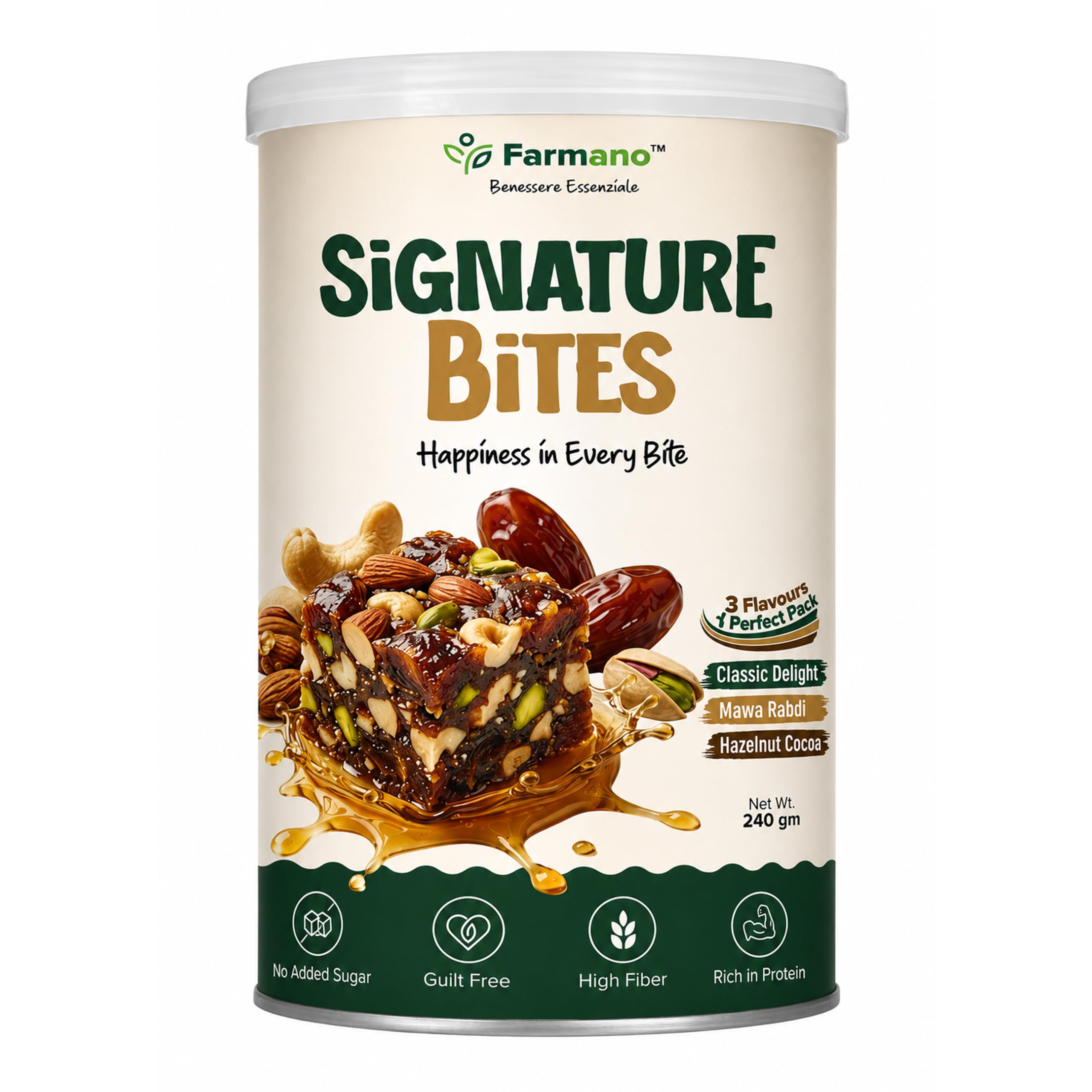 Farmano Active Trial Mix - 240g | Signature bites- Hazelnut Cocoa, Mawa Rabdi & Classic Delight of Mix Nuts | Healthy Superfoods Nuts Combo | Protein Rich Snacks for Daily Diet and Gifting Set-image-25