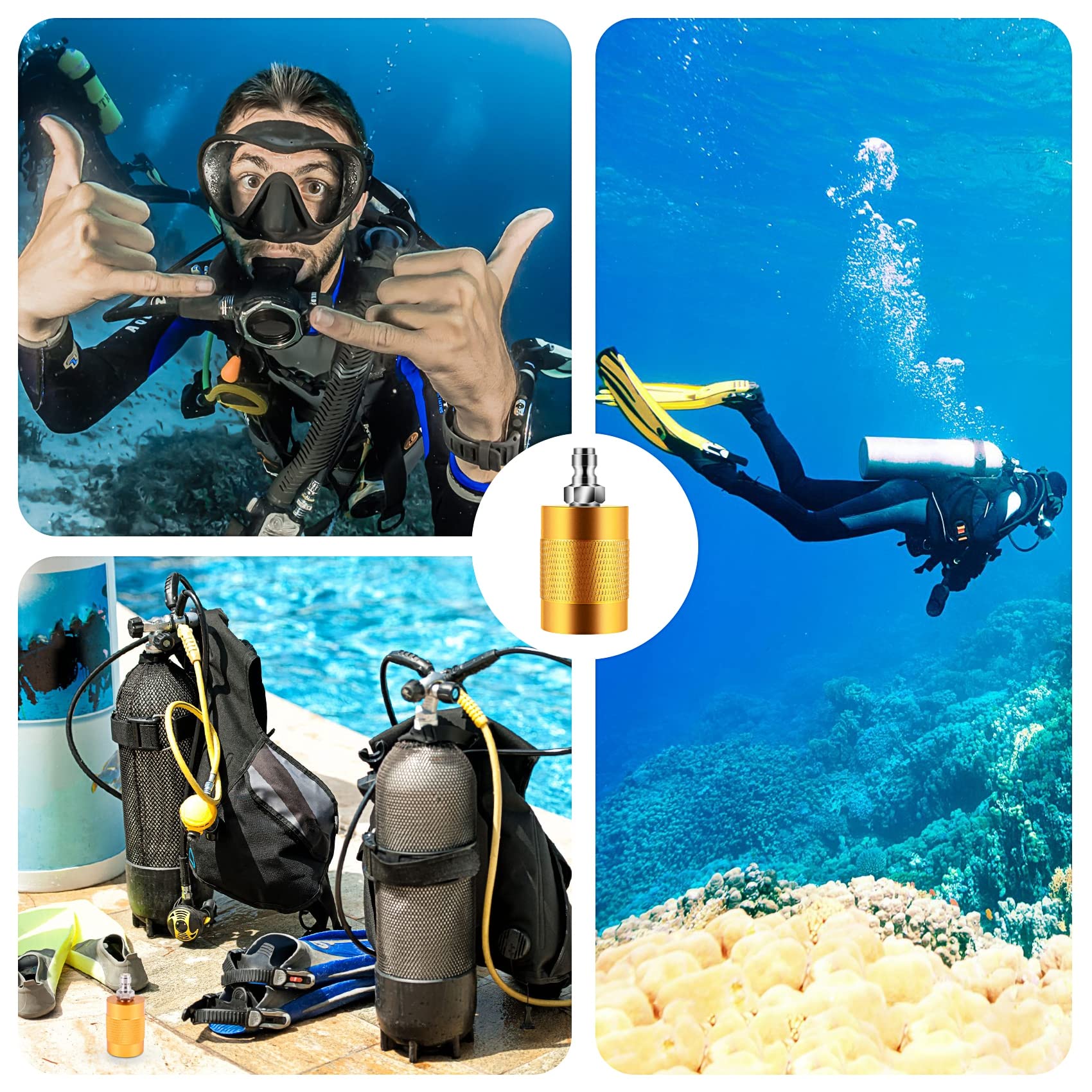 XIAOJUN PCP SCBA Kit di Ricarica Stazione Valvola di Ricarica Adattatore per G5/8 o 5/8BSPP Adattatore DIN 300 Bar W/8Mm a Sgancio Rapido,
