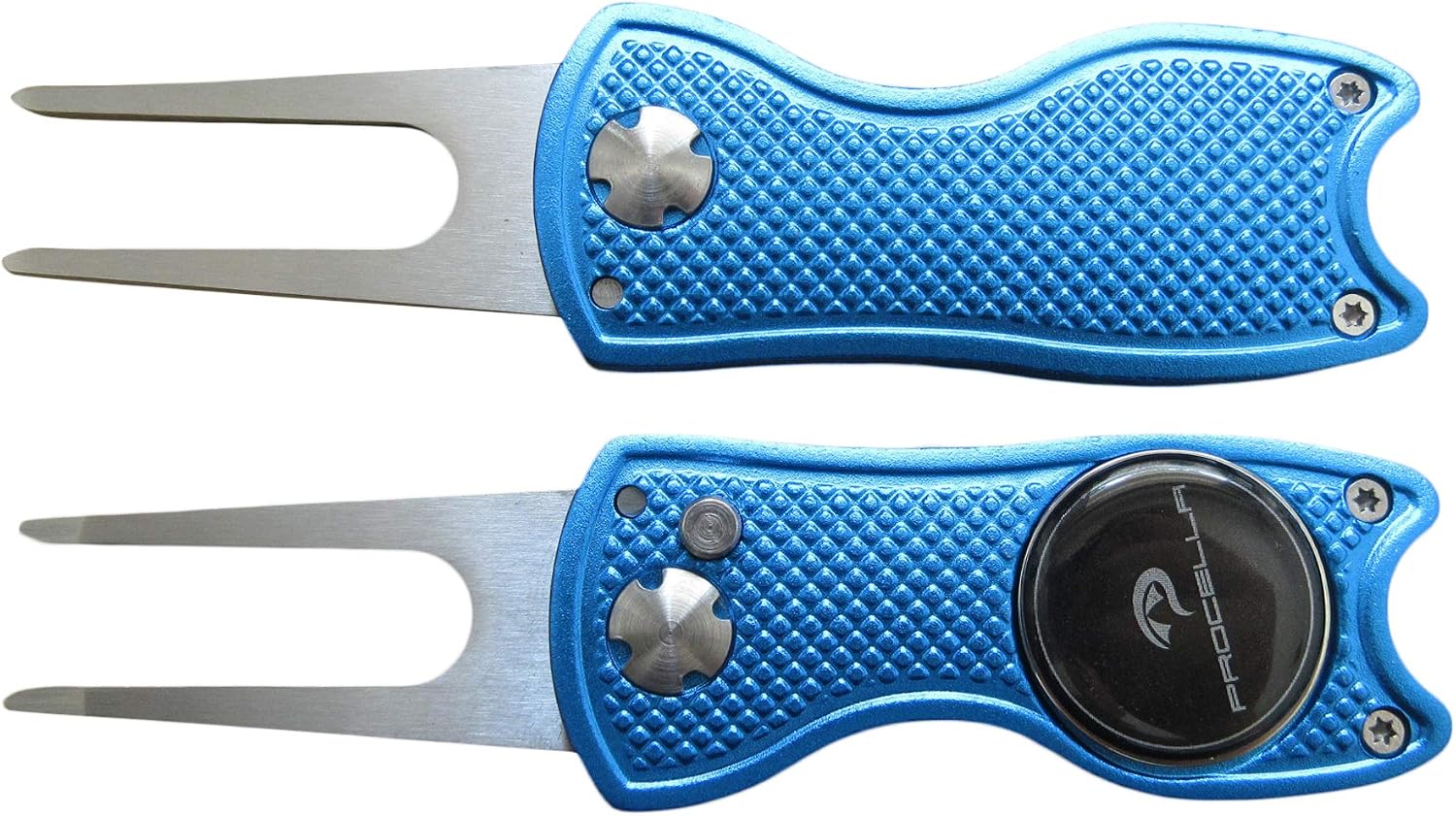 review Procella Golf Divot Repair Tool with Golf Ball Marker Hat Clip | Solid Metal Switchblade Knife Style Divot Tool | Multi-Tool | Best Golf Accessories for Men and Women