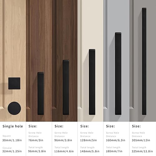 Miniatura 6 de Paquete de 10 manijas de gabinete de cocina de 5 pulgadas, color negro mate, tiradores de cajón, accesorios de gabinete de cocina, manijas de