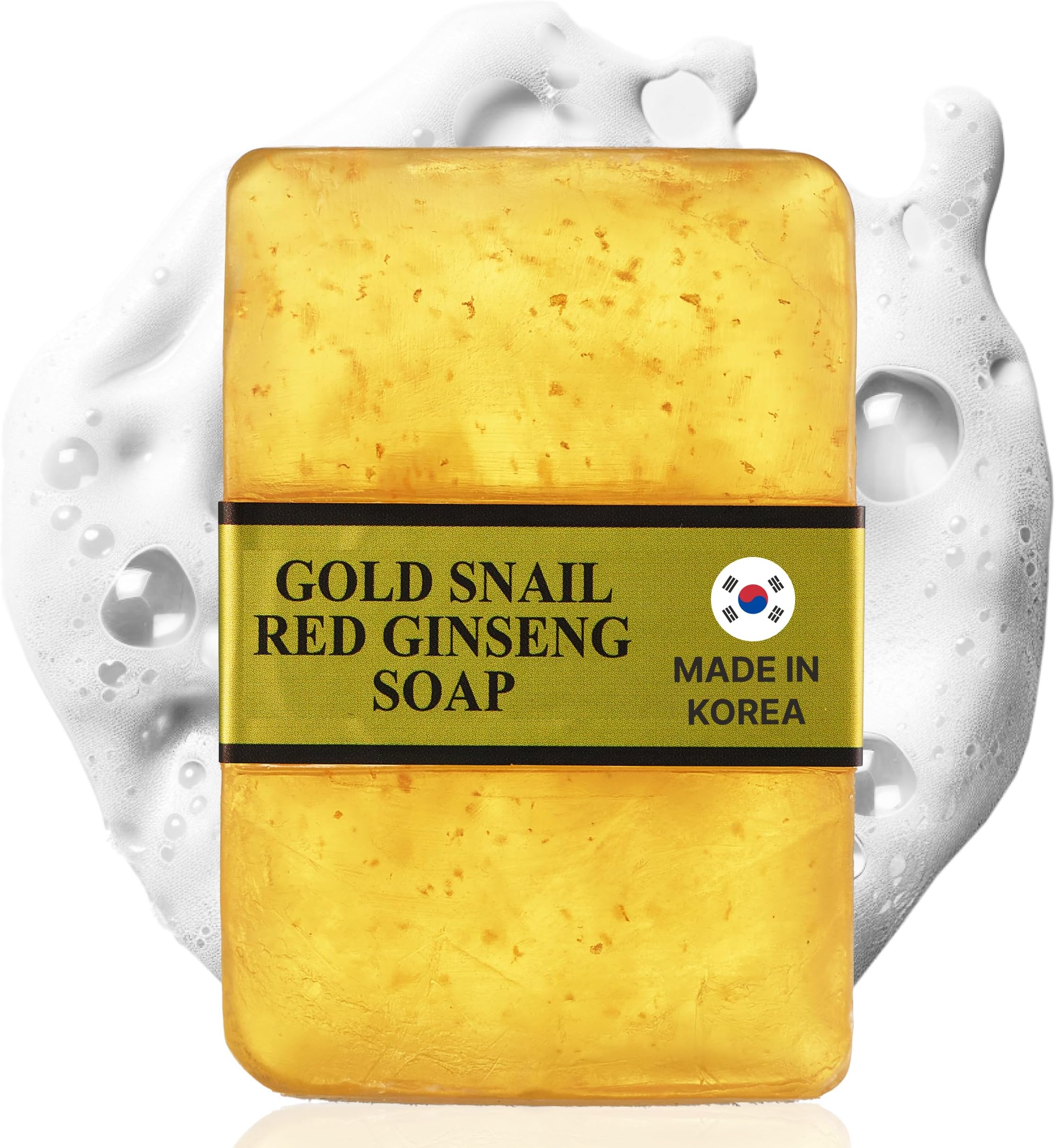 Gold Energy Snail SynergyGold Snail Red Ginseng Soap Bar 90g - 24K Real Gold Face Wash - Korean Skin Care Natural Golden Soap for Face and Body โ Intense Hydration, Moisturizing, Nourishing Effect