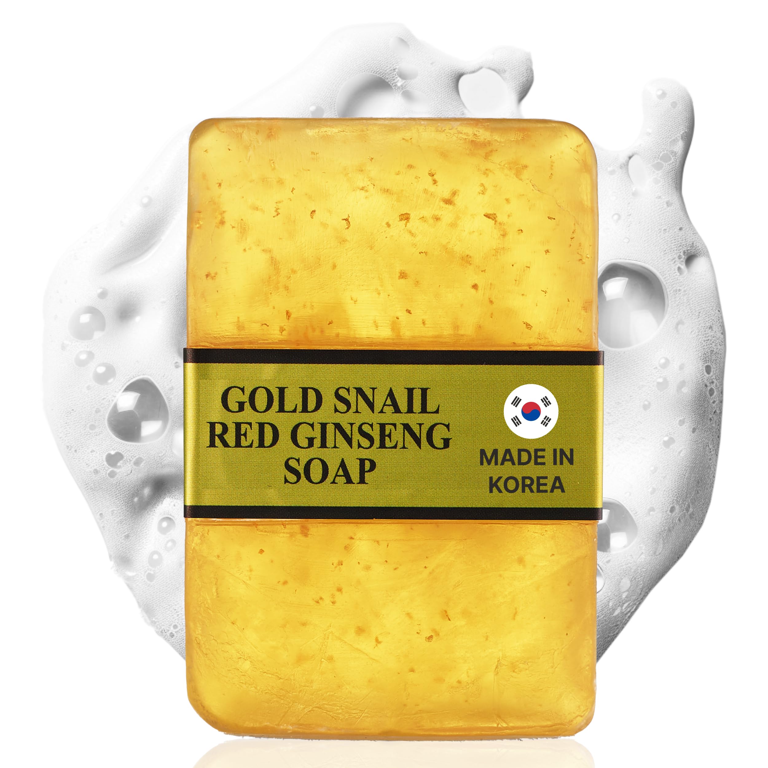 Gold Energy Snail SynergyGold Snail Red Ginseng Soap Bar 90g - 24K Real Gold Face Wash - Korean Skin Care Natural Golden Soap for Face and Body – Intense Hydration, Moisturizing, Nourishing Effect