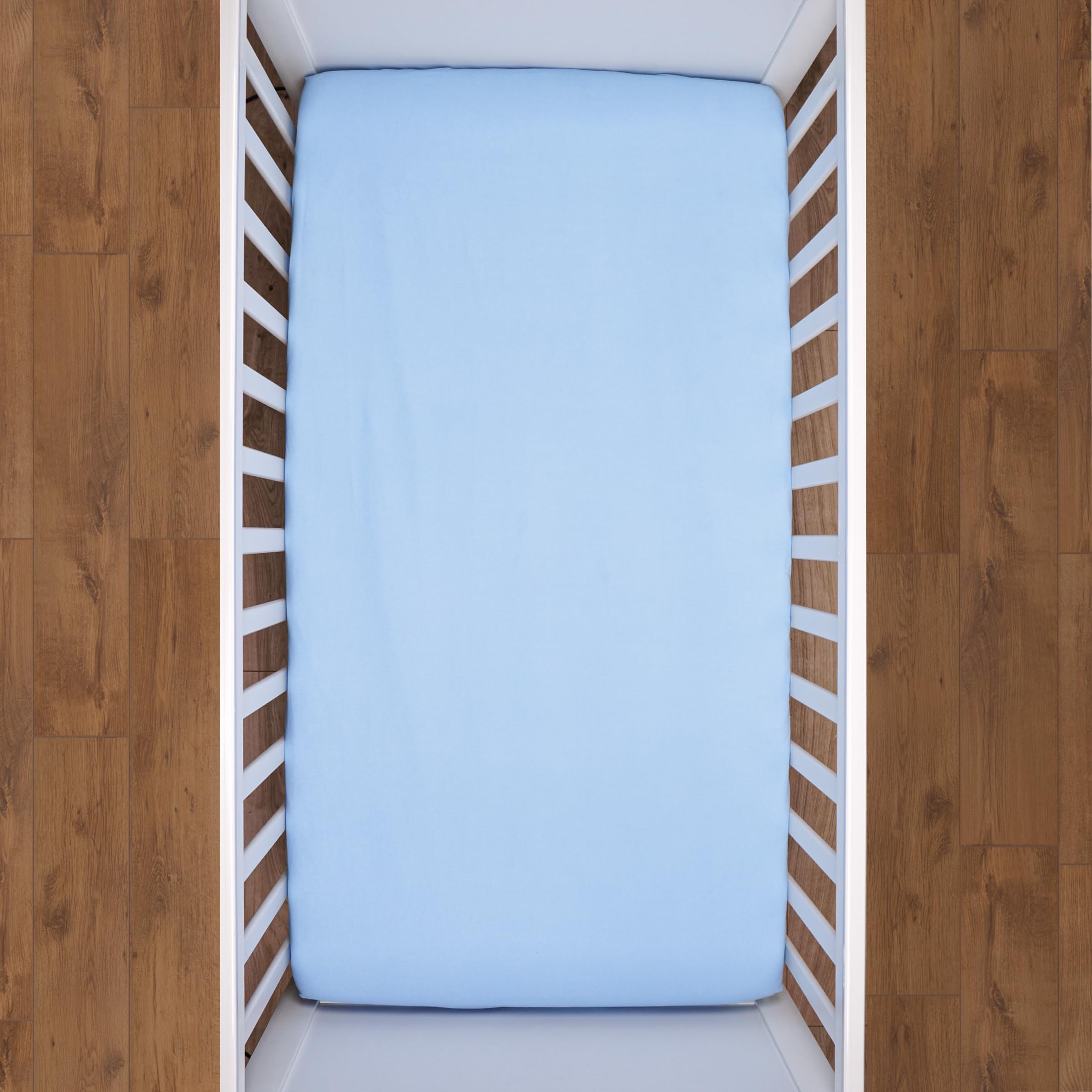 Baby Comfort Nursery 100% Cotton Fitted Sheet fits 140x70 cm Cot Bed Mattress (Blue)