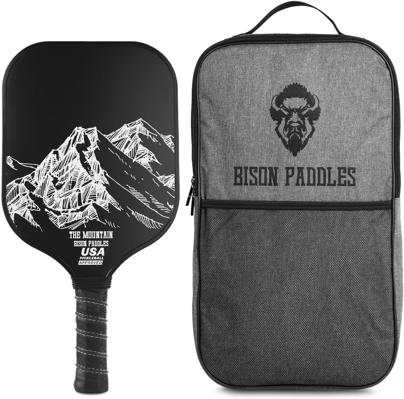 Bison Paddles: Carbon Graphite Pickleball Paddles - Lightweight Pickleball Rackets | Honeycomb Composite Core Improves Pickle Ball Placement and Increases Power | Durable Unibody Construction