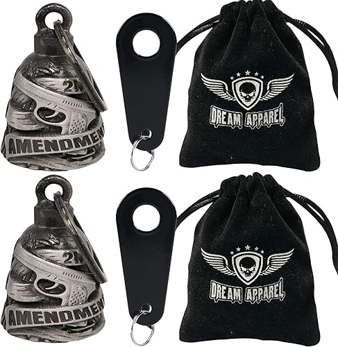 Miniatura 5 de Dream Apparel Paquete de 2 campanas de motocicleta para motociclistas, hombres y mujeres, campanas de ángel con colgadores de campana, accesorios de