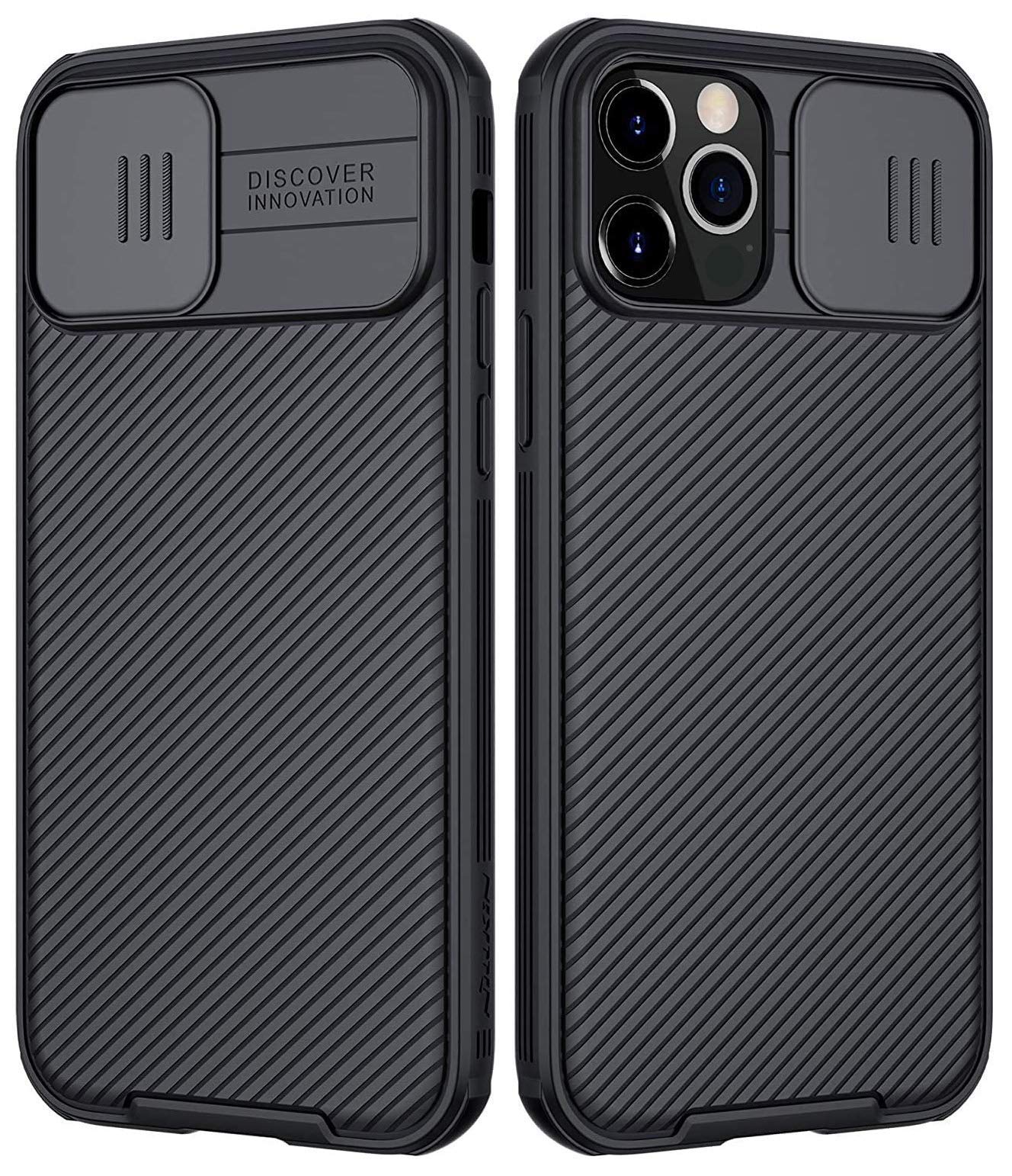 iPhone 12/12 Pro Case CamShield Series Thermoplastic Polyurethane Case with Slide Camera Cover Slim Stylish Anti-Slip Protective Case for iPhone 12/12 Pro 6.1" 2020 - Black