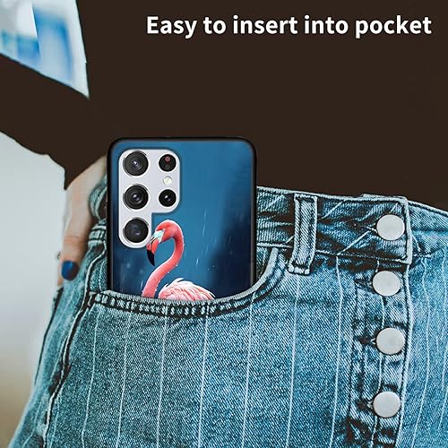 Miniatura 4 de Funda para teléfono Samsung Galaxy S22 Ultra, funda de silicona TPU suave y delgada con diseño elegante de flamenco rosa para mujeres, funda de