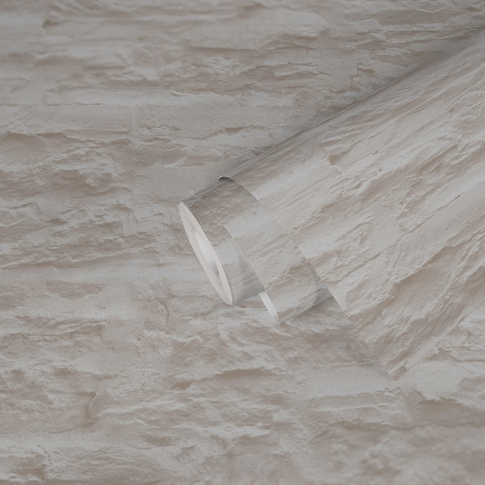 A.S. Création Selbstklebende Tapete Steinoptik The Wallcover 385681 Möbelfolie Grau Weiß 8,40x0,53m Made in Germany