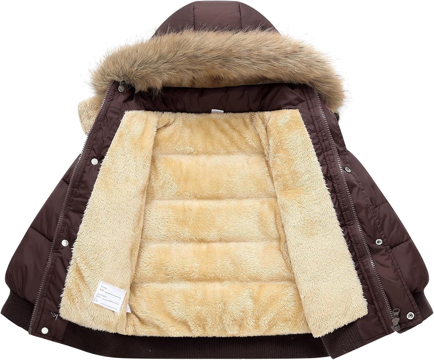 AMIYAN Toddler Down Winter Coat Boys Girls Fleece Jacket Hooded Thickened Warm Coat Outerwear for Kids 1-6 Years - Image 3