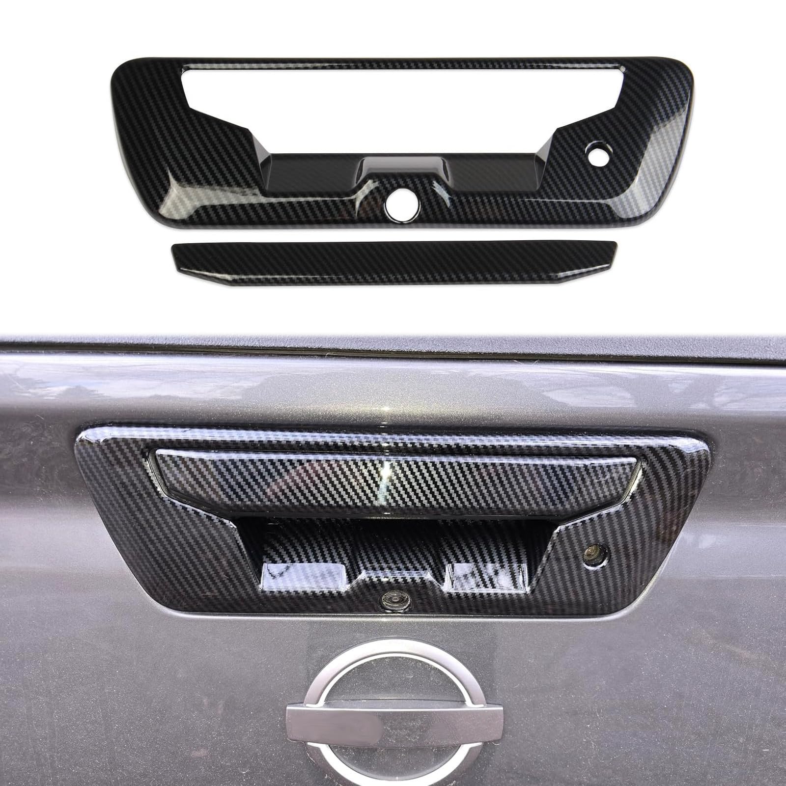 Amazon.com: Korlot Carbon Fiber Car Rear Trunk Door Handle Cover