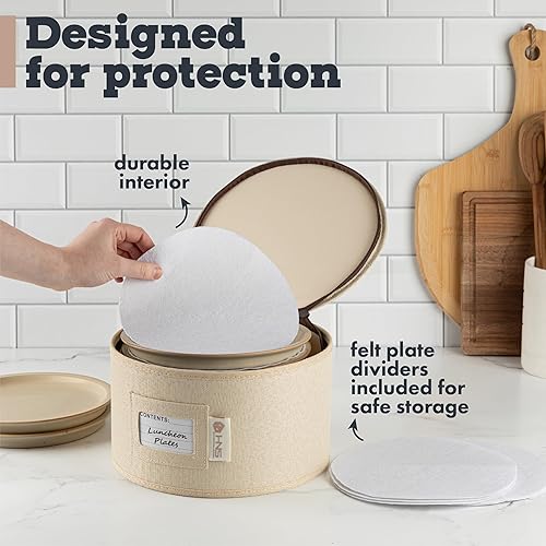 Miniatura 5 de Contenedores de almacenamiento de porcelana de carcasa dura, juego de 5 piezas, cajas móviles para vajillas, vasos, platos, tazas y platillos,