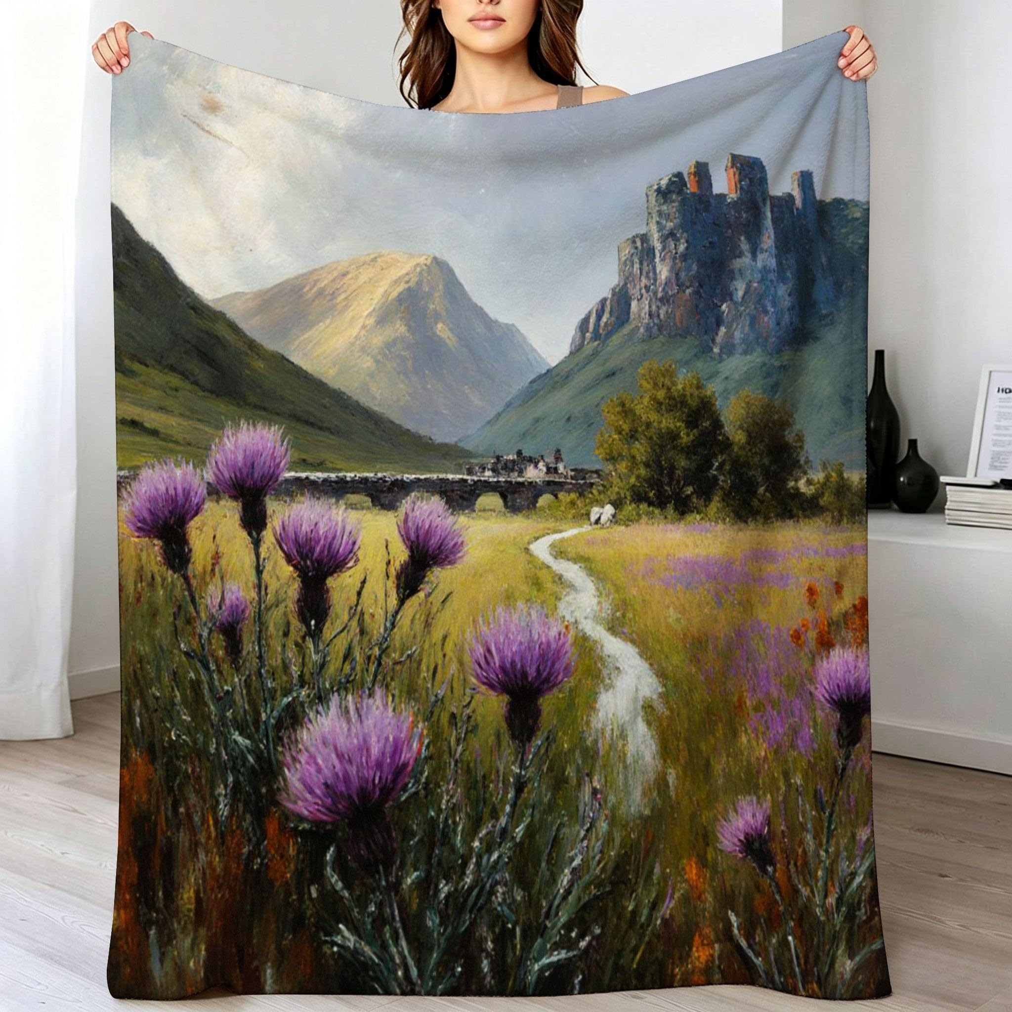 3D Druck Fleecedecke für Zwei 220x240 cm Grüner Berg a2370